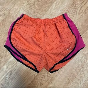 Nike tempo shorts orange polkadot